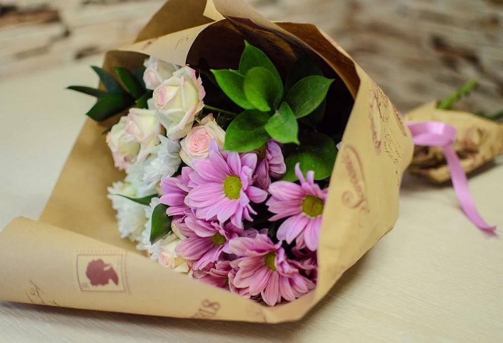 Букет цветов из: Розы и Хризантемы в Каменке Ивановской области