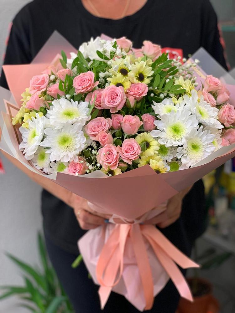 Букет цветов из: Розы и Хризантемы в Каменке Ивановской области