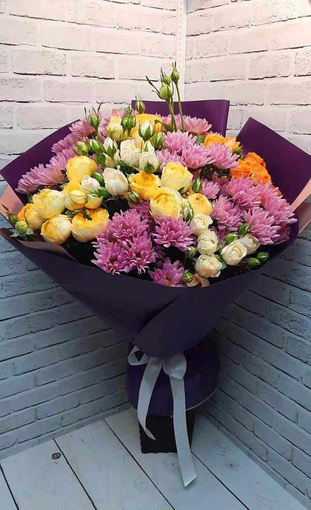 Букет цветов из: Хризантемы и Розы в Каменке Ивановской области