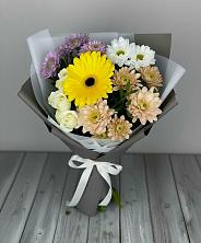 Букет цветов из:  Розы, Герберы и Хризантемы в Каменке Ивановской области
