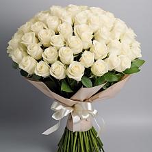 Букет 101 беля роза Белоснежка в Каменке Ивановской области