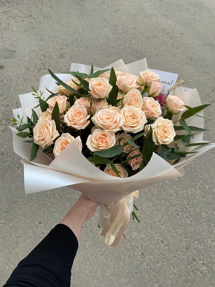 Букет Кремовые розы Латте в Каменке Ивановской области