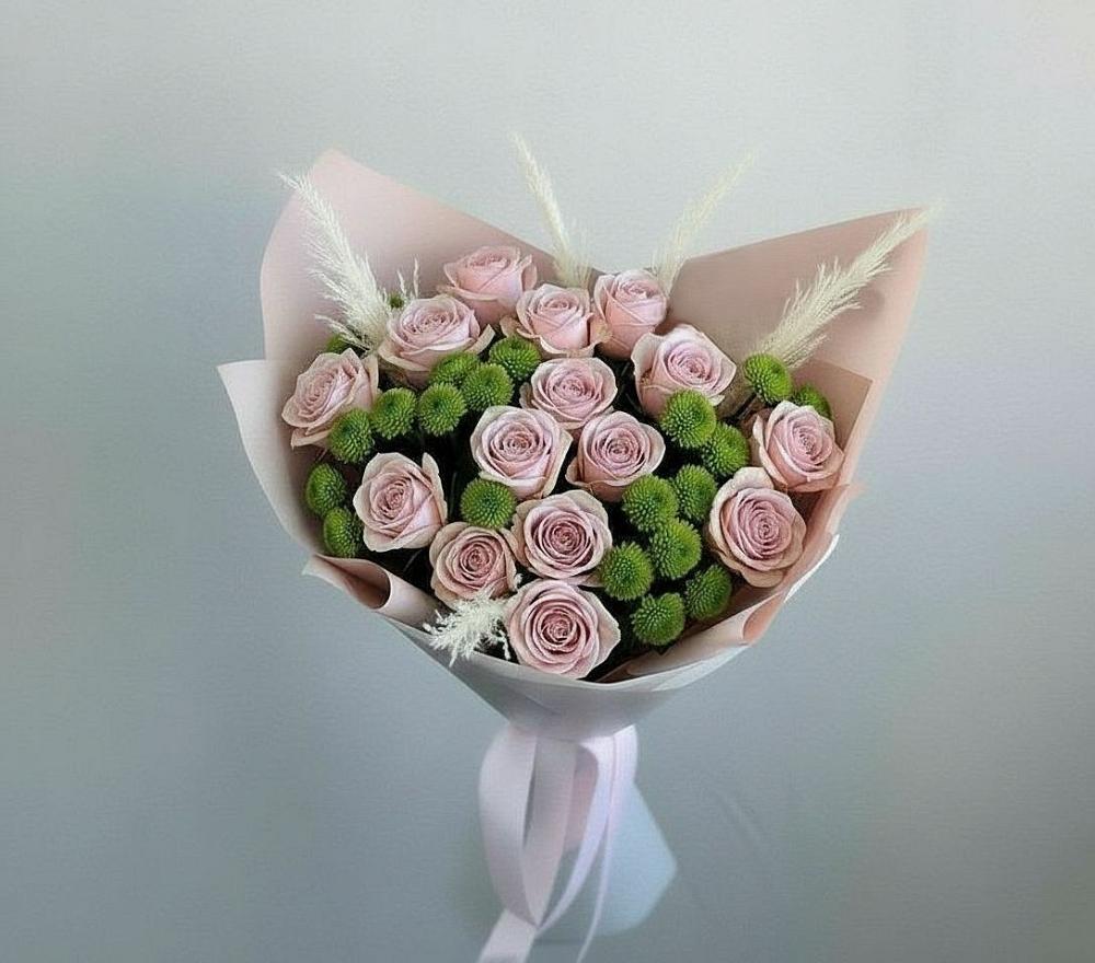 Букет цветов из: Розы и Хризантемы в Каменке Ивановской области