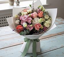 Букет цветов из:  Розы, Лизиантусы и Гвоздики #REPLACE_PRED# Каменке Ивановской области