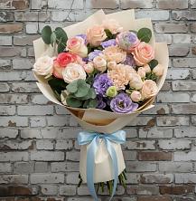 Букет цветов из:  Розы, Лизиантусы и Гвоздики в Каменке Ивановской области